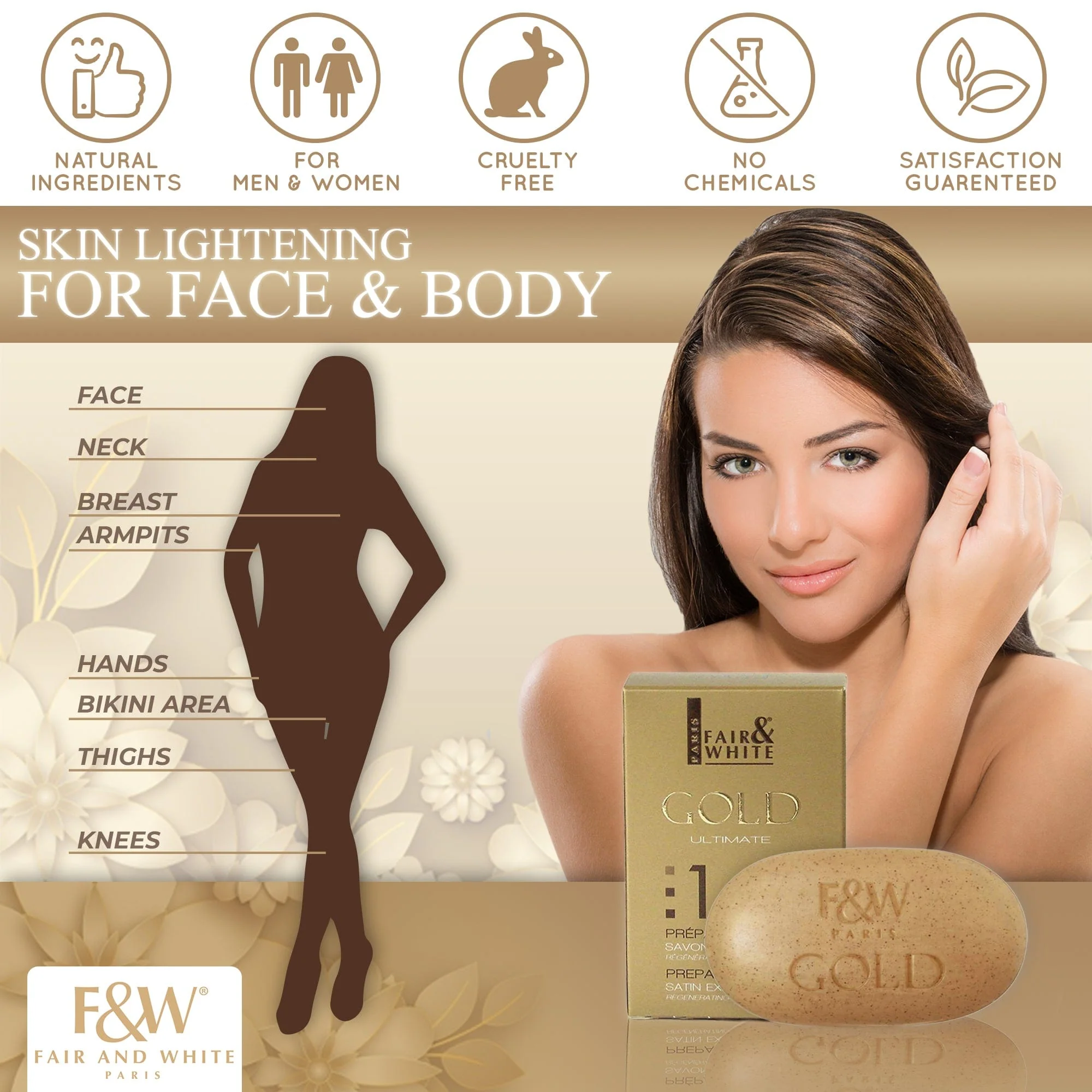 Fair and White 1: Gold Argan Oil Exfoliating Soap 200g / 7oz - Image 4