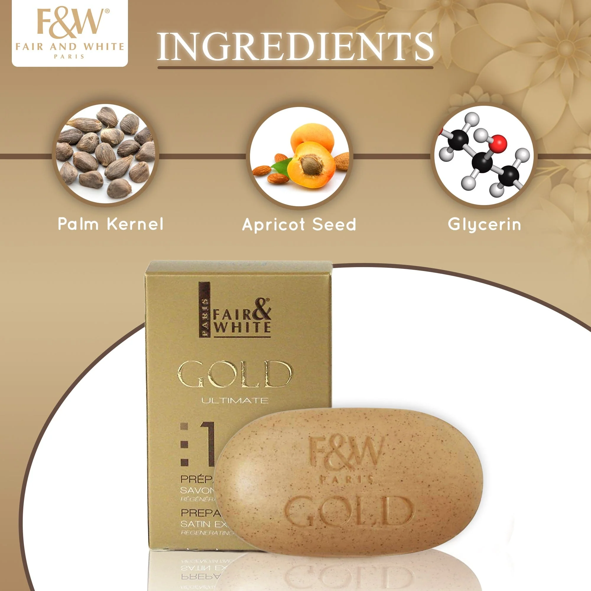 Fair and White 1: Gold Argan Oil Exfoliating Soap 200g / 7oz - Image 6